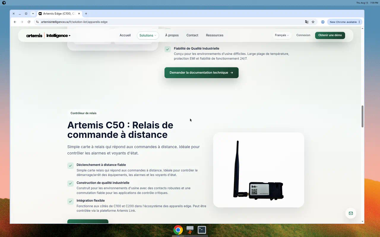 Artemis C50 — fiche catalogue